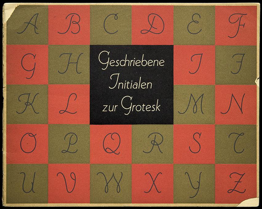Cover of the Klingspor specimen book for Geschriebene Initialen zur Grotesk