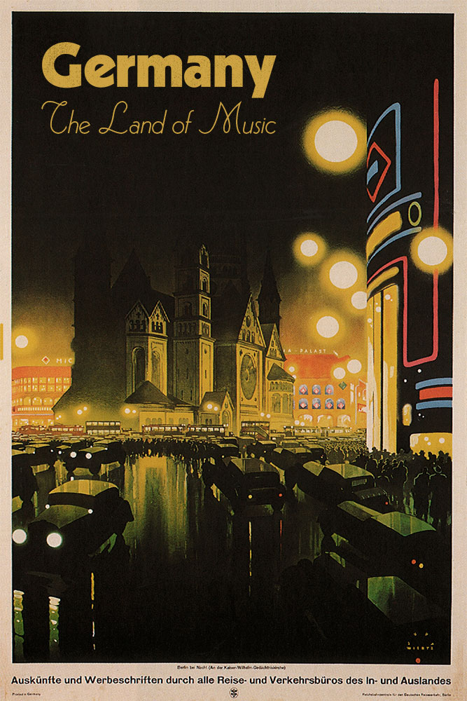 A vintage travel poster, modified to show text set in Kabella
