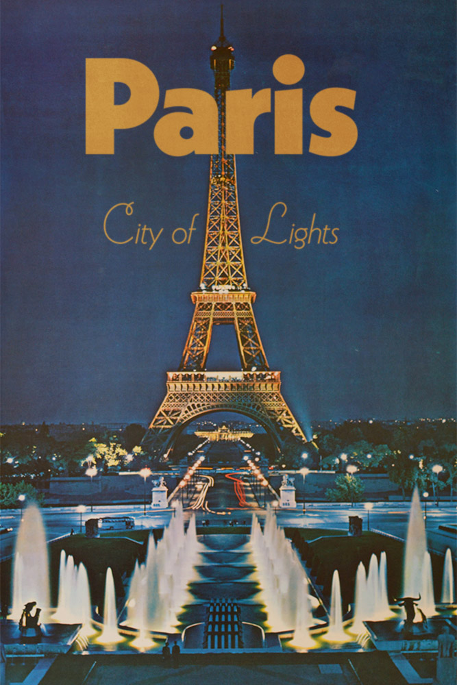 A vintage travel poster, modified to show text set in Kabella